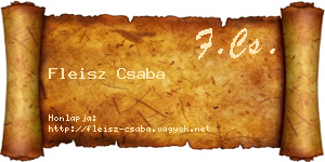 Fleisz Csaba névjegykártya
