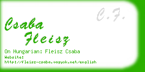 csaba fleisz business card